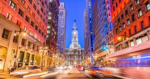 Philadelphia - abendlicher Verkehr bei Reisemagazin Plus