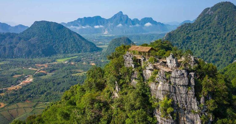 Laos - Luftaufnahme Landschaft