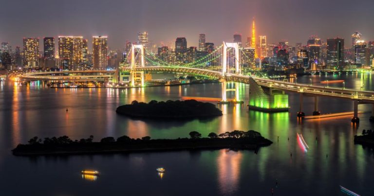 Tokio - Blick auf die Skyline bei Nacht - bei Reisemagazin Plus