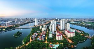 Hanoi - Luftaufnahme vom Stadtkern bei Reisemagazin Plus