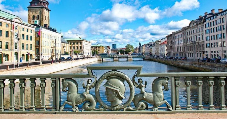 Göteborg - Brückengeländer über den Kanal