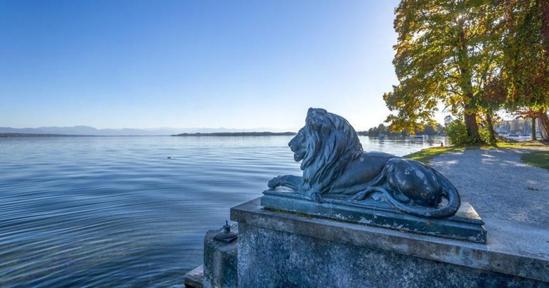 Starnberger See - Löwenstatue - bei Reisemagazin Plus