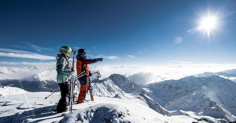 Davos - Sonne am Winter Gipfel